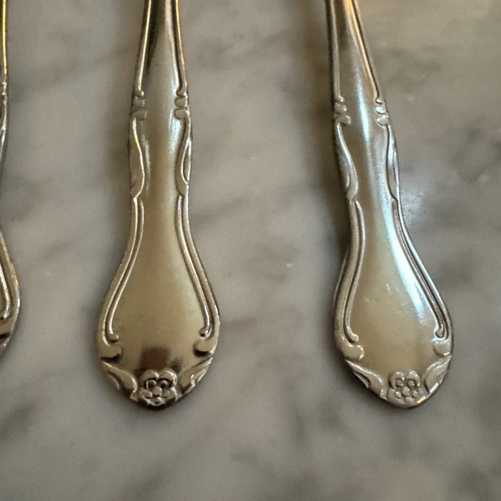 Update Claridge Stainless Steel Spoons + Fork Floral and Scroll